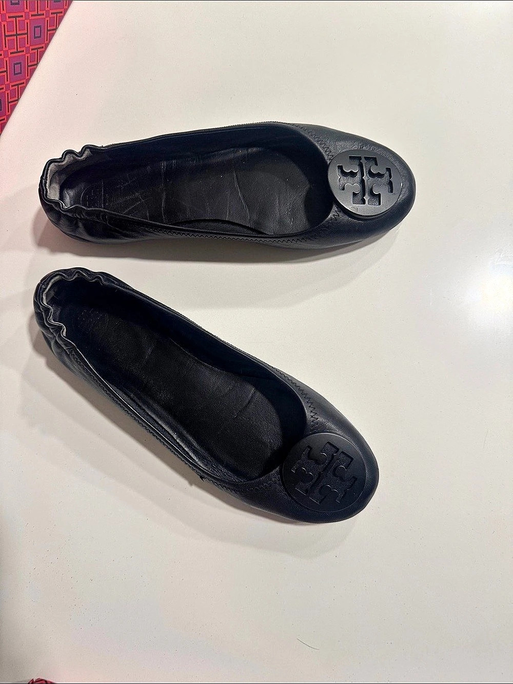 Tory Burch Minnie Travel Ballet Flat Leather Ballet Flats Black US 9